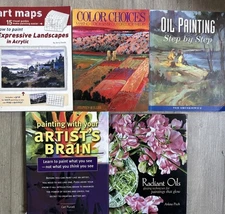 Lot Of 5 Oil Painting Books Radiant Oils Color Choices, Art Maps Artist Brain