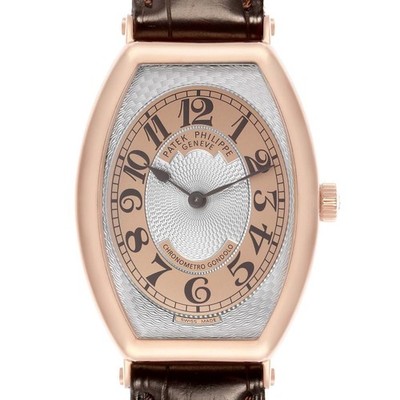 Patek Philippe Gondolo Rose Gold Silver Dial Mens Watch 5098 5098R
