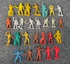 Vtg Toy Figure Lot Marx MPC PP 1960s 1970s Rubber Plastic Yellow White Brown Blu