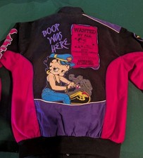 Large Vintage Betty Boop “Catch Me If You Can”  Racing Style Jacket 