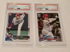Lot of 2 2018 Shohei Ohtani Rookies PSA 5 EX Topps A-17 & PSA 6 EX-MT Bowman #49