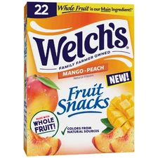 Welch's Fruit Snacks Mango-Peach Soft Fruit Snacks for Stocking Stuffers, .8 oz,