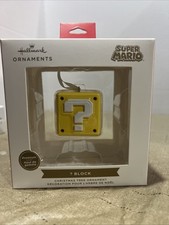 NEW Hallmark Nintendo Super Mario Question Block Christmas Gift Ornament Metal