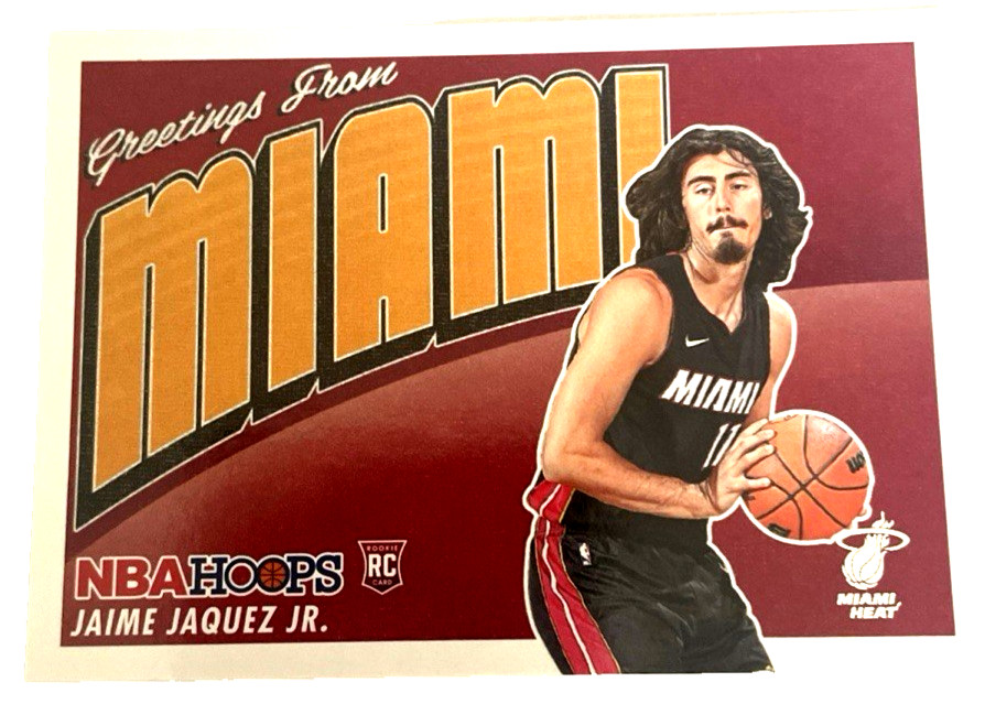2023-24 NBA Hoops Jaime Jaquez Jr Greetings From Miami Holo RC #2 - Miami Heat