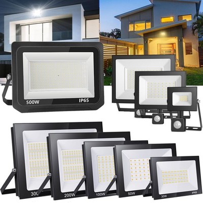 10W-500Watt LED Strahler Außen Fluter ohne/mit Bewegungsmelder Scheinwerfer IP65