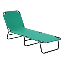 Patio Foldable Chaise Lounge Chair Outdoor Camping Cot Sun Recliner Beach Pool