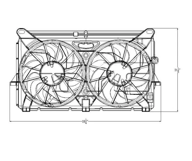 Para Cadillac Escalade EXT conjunto duplo de radiador e ventilador condensador TYC Cadillac Escalade 2007-2013 - Imagem 4 de 4