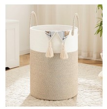 Laundry Basket,Woven Cotton Rope Laundry Hamper