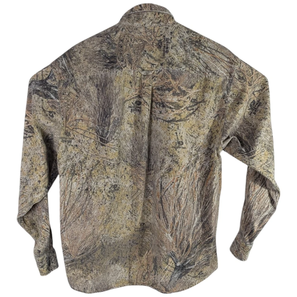 Mens Large Mossy Oak Brush FIELD STAFF Camo Shirt Camouflage Hunting wf640b - Image 2 of 4