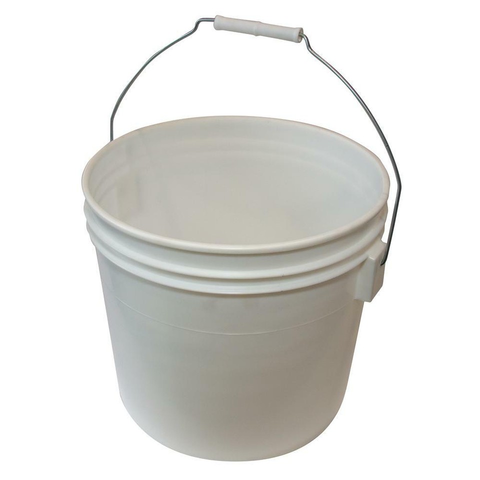 Argee Bucket Tub Pail Heavy Duty Plastic Metal Handle Home White 3.5