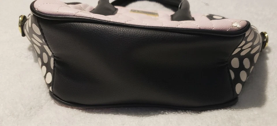 Cartera Luv Betsey Johnson Domo Rosa con Corazones Blancos y Lunares NEGRO/BLANCO Foto 3 de 4