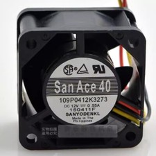 Sanyo 109P0412K3273 4028 DC12V 0.55A 3-Wire Silent Cooling Fan