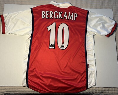 1999-00 Arsenal Home No.10 BERGKAMP AFC Jersey Shirt Player