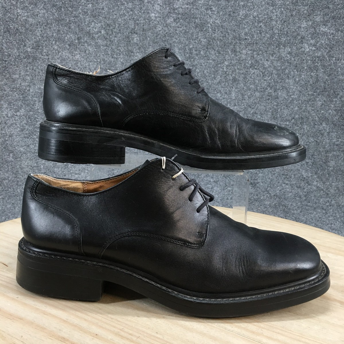 Franco Fortini Shoes Mens 12 M Oxford Black Leather Round Toe