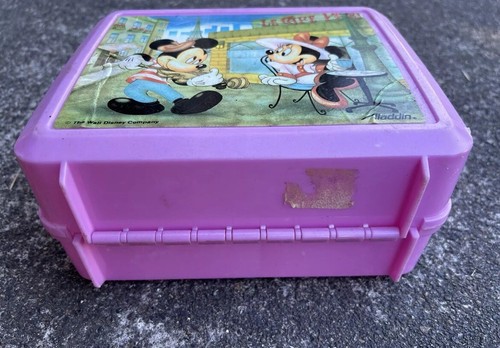 Vintage Plastic Aladdin Lunch Box w/ Thermos-Pink Mickey & Minnie Disney - Picture 5 of 24