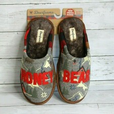 Dearfoams Men's Mule Slippers Size 5-6 Honey Bear
