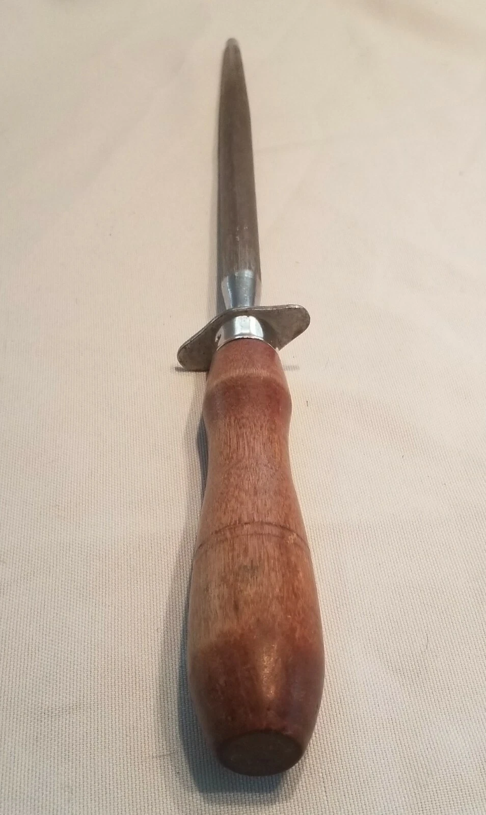 V.B. USA Very Best Honing Steel Rod 13.5" Vintage Sharpening Tool W/ Wood Handle