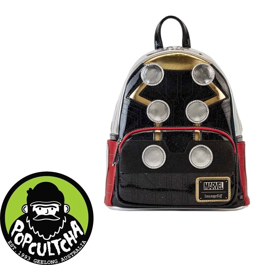 Loungefly Marvel Metallic Thor Cosplay Mini Backpack Amazon.com: Loungefly Marvel Shine Thor Mini Backpack Marvel  main image 4