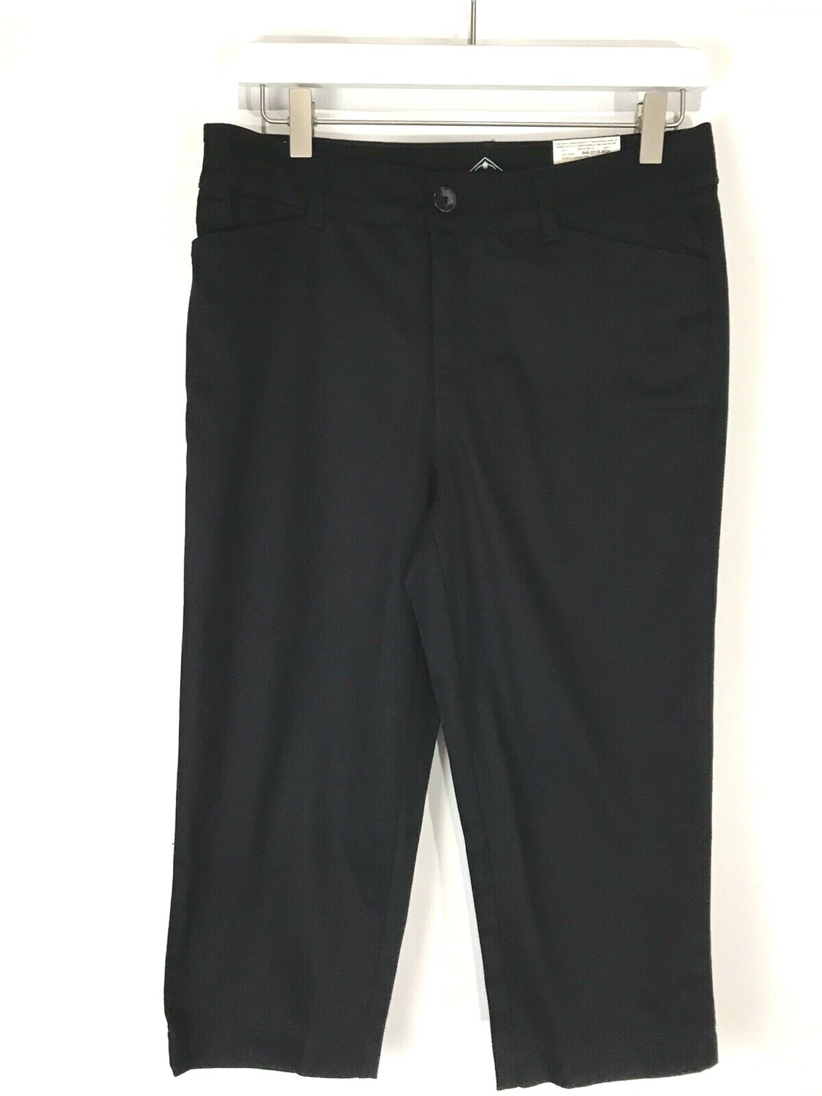 St. John's Bay Mid Rise Capris Secretly Slender Black Stretch Cotton NEW SZ4