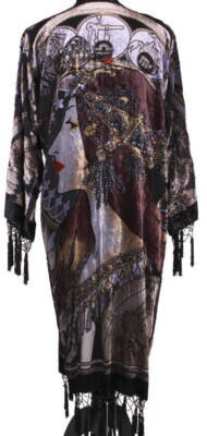 ASTROLOGER BLACK MUCHA  ARTDECO STEVIE NICK'S STYLE GYPSY BOHO DELUXE DUSTER 