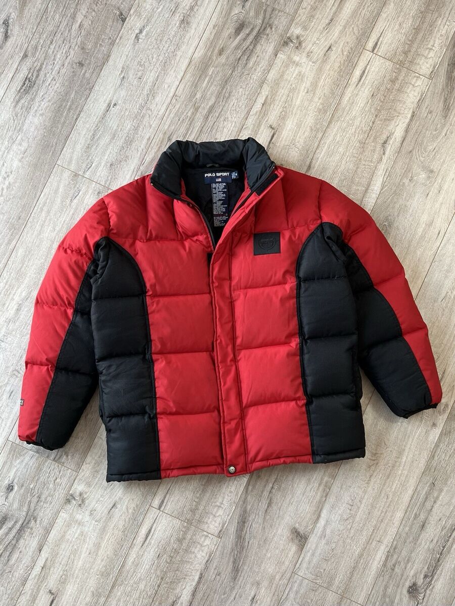 RALPH LAUREN Jacket Down Puffer Vintage Polo Sport 90s Red RALPH LAUREN Jacket Down Puffer Vintage Polo Sport 90s Red