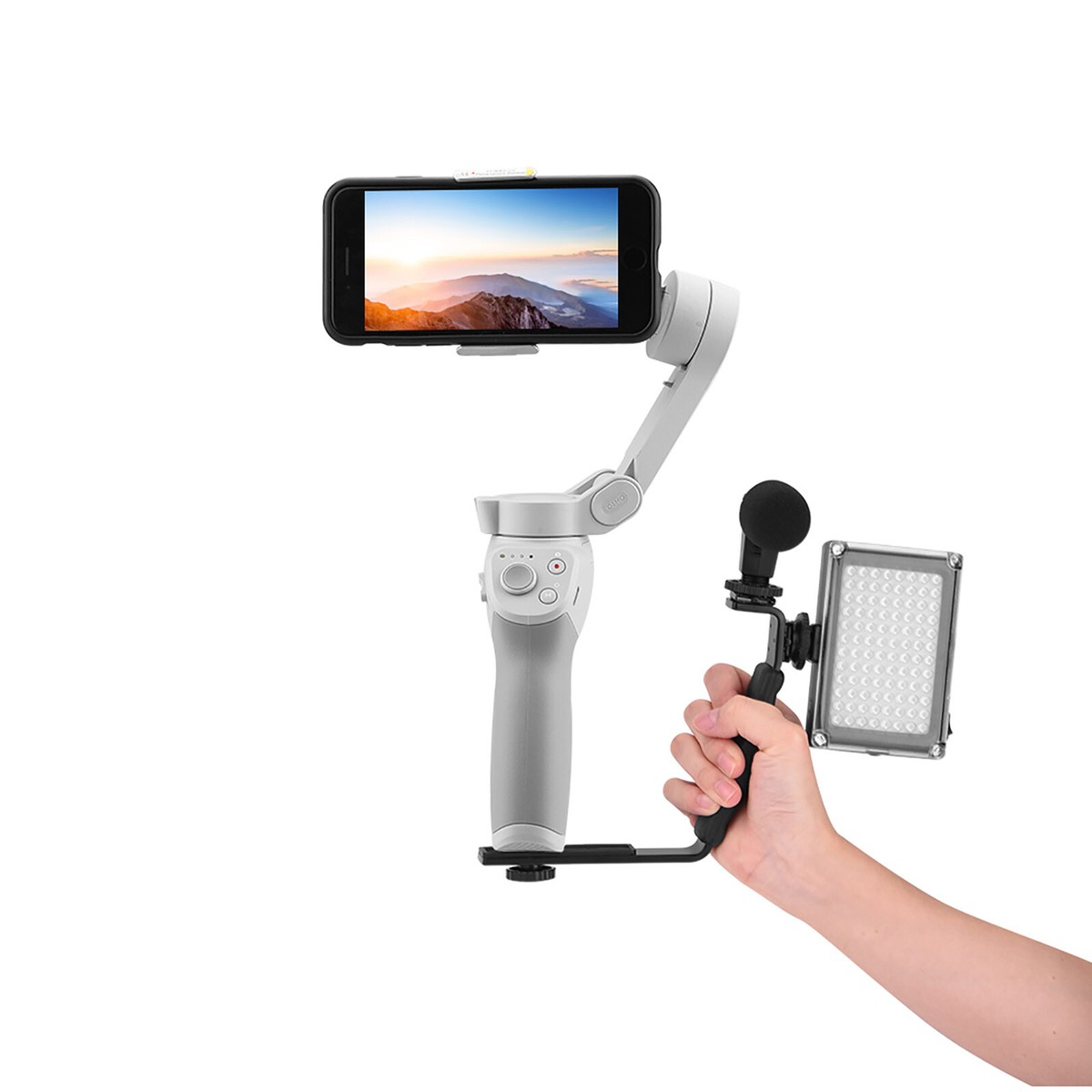 For DJI OM 4 Osmo Mobile 3 2 L Shaped Bracket Holder + Tripod +