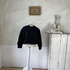 Antique French Black bodice Cotton victorian blouse early 1900s bodice Farmhouse