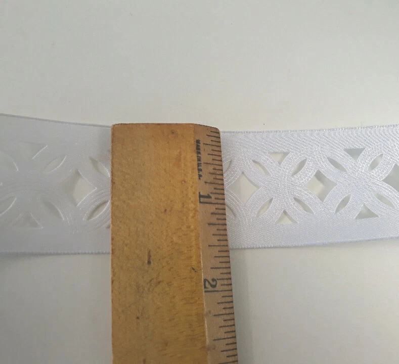 Cinta con bordes de alambre blanco troquelada boda membrillo elegante borde 5 yardas Foto 4 de 4