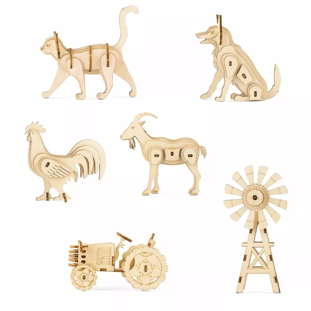Toy Puzzle - Laser Cut Out Unfinished Wood Craft Shape PZL4 Toy Puzzle - Laser Cut Out Unfinished Wood Craft Shape PZL4
