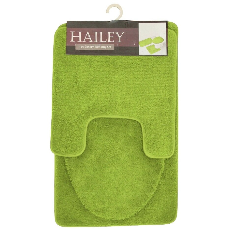 Hailey 3 Piece Bath Rug Set, Bath Mat, Contour Rug, Lid eBay