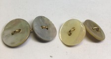 MOTHER PEARL BUTTON CUFFLINKS ARTISAN HANDMADE DRESS MENS ATTIRE