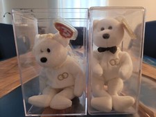 Ty Beanie Baby Mr and Mrs Plush Teddy Bear Stuffed Animal Retired with Tag 2001