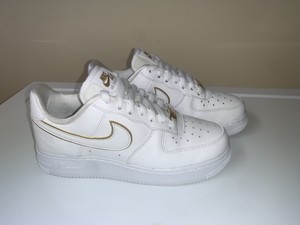 nike air force 1 womens white and gold