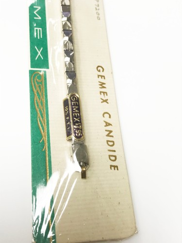 Correa de reloj expandible Gemex Candide original vintage de 6 mm corto W458 plateada - Imagen 2 de 4