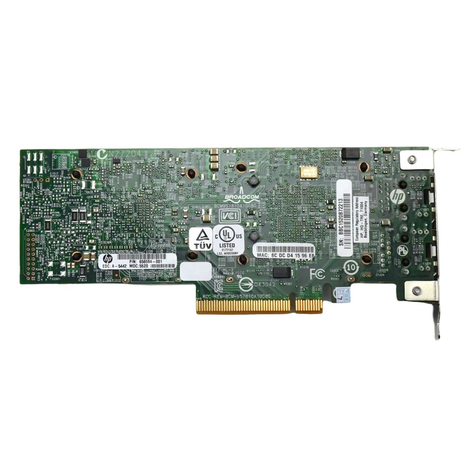 HP 530T 2-Port 10Gb Ethernet PCIe 2.0 Adapter 656596-B21 657128-001 656594-001 E - Foto 5