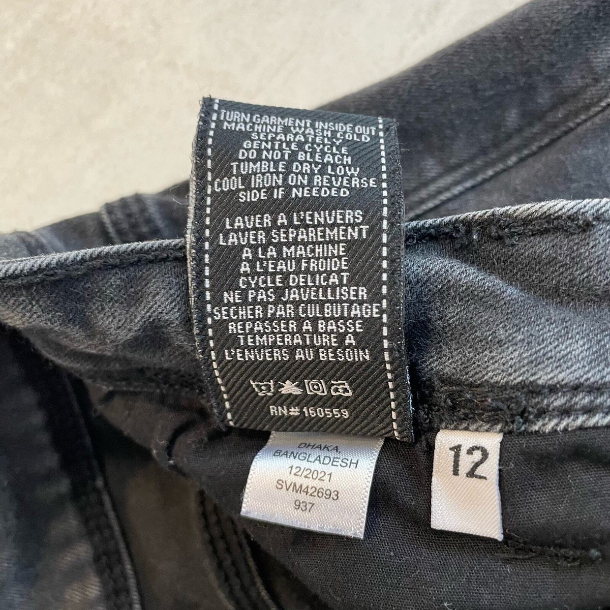 7 For all mankind black slimmy stretch denim jeans size 12 girls