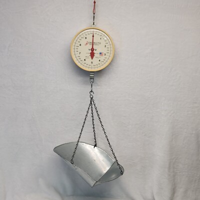 Detecto MCS-20DF Hanging Double Face Dial Scale 20 lb. Capacity With Scoop