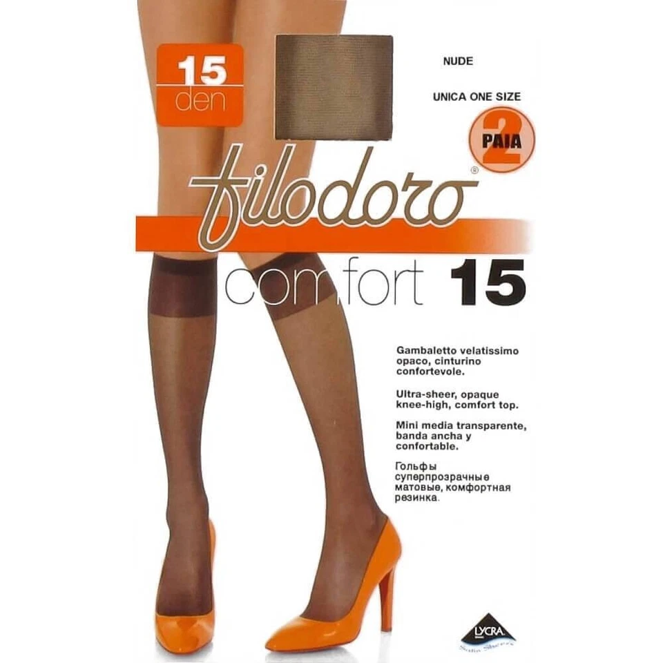 Filodoro Gambaletto velatissimo CONFORT 15 DEN 6 PAIA made in Italia Foto 2 de 4