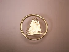 Dime Cut Out Away Canadian Coin Vintage Tie Tack Lapel Pin z28