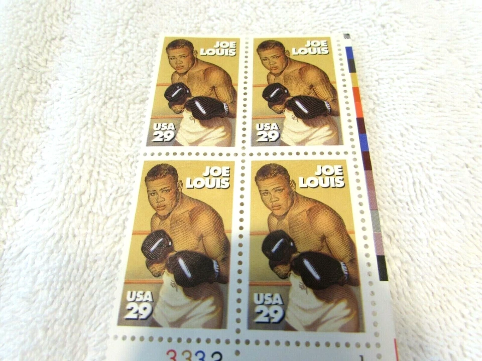 Joe Louis Boxer Heavyweight #2766 Plate Block Of 4 x 29 Cent Postage Stamps - Image 2 of 4
