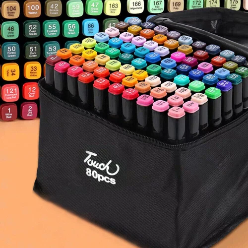 Markers 80 Colors Graphic Drawing Painting Alcohol Art Dual Tip Sketch Pens Set - Picture 3 of 11