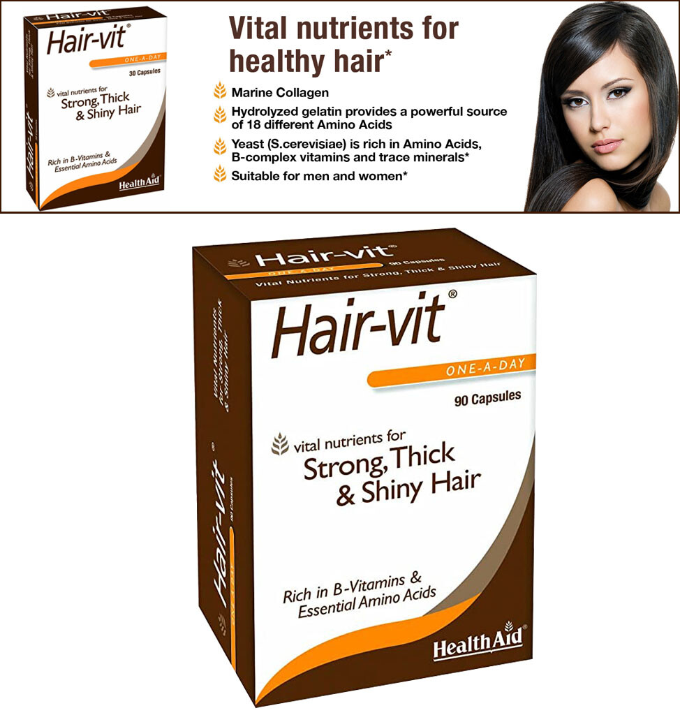 HealthAid HairVit Capsules Choose Multiple Pack (30 / 90 Capsules
