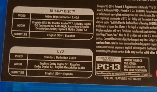 Divergent Blu-ray Shailene Woodley Theo James Kate Winslet Zoe Kravitz - Picture 4 of 4