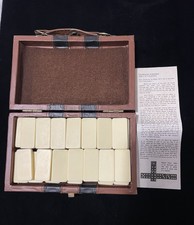 Vintage Travel Mini Domino Set with Faux Leather Case 28-Piece Double Six Play