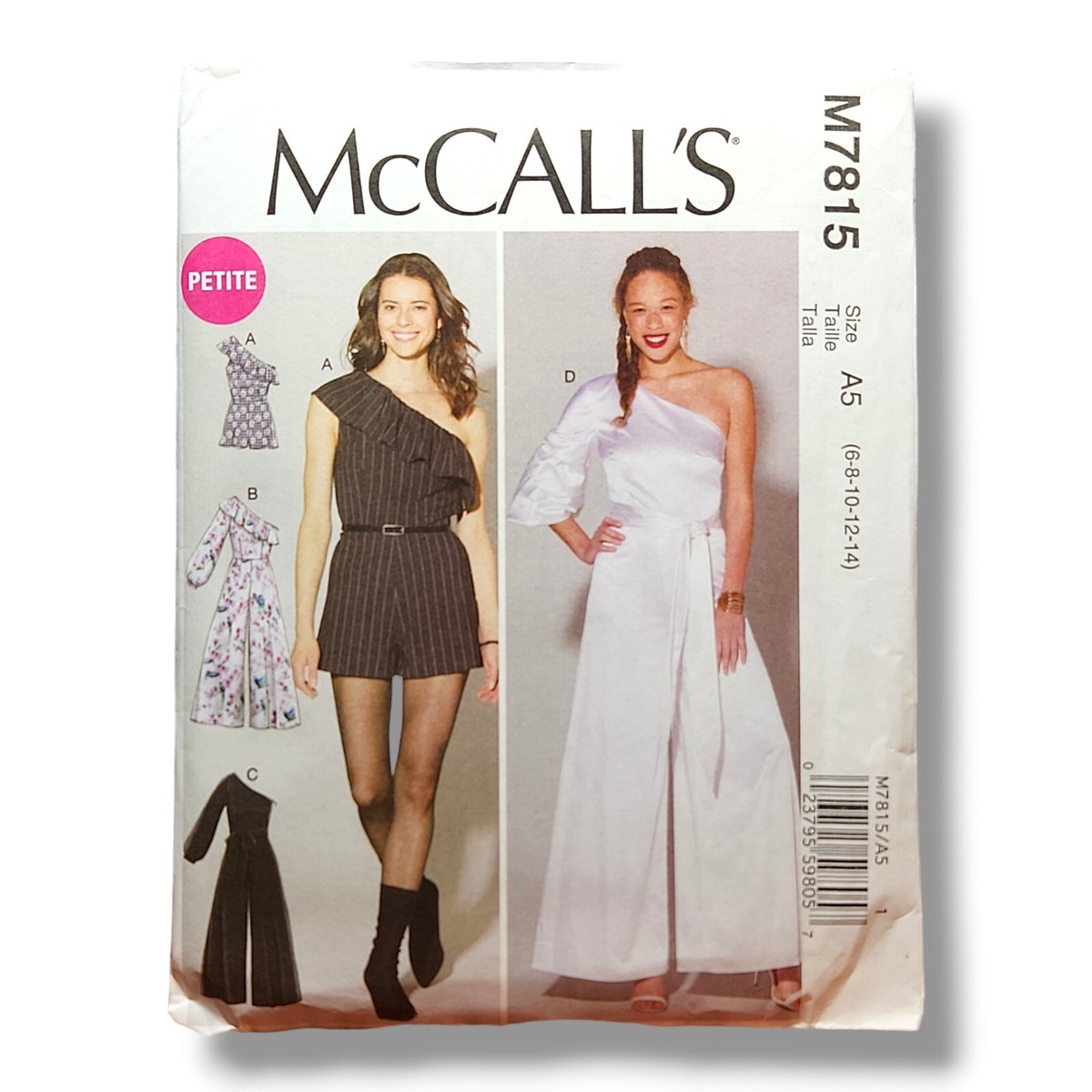 McCall's Sewing Pattern M7815 A5 Womens Cold Shoulder Jumpsuit Romper Size  6-14