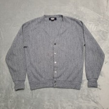VTG Knights Bridge Sweater Mens M Blue Grandpa Grunge Cardigan 70s Made in USA