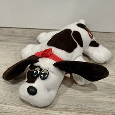 Vintage 1985 Tonka Classic Pound Puppy White Brown Plush Dog 8  Stuffed Animal