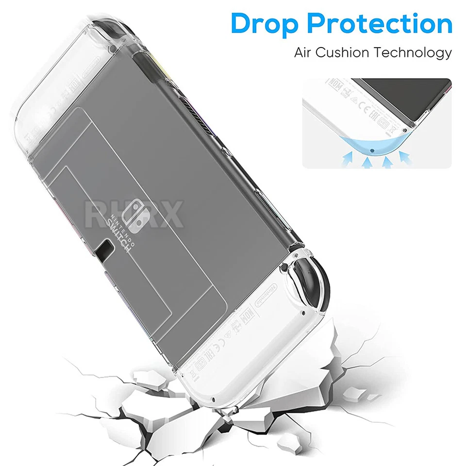 For Nintendo Switch OLED Transparent Shockproof Protective Hard Case Full Cover - Image 3 of 4