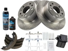 Rear TRQ Brake Pad Rotor Shoe Drum Kit fits Mercedes 350SDL 1990-1991 45WSPF