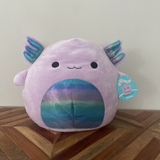 Squishmallows 12  Monica The Axolotl Stuffed Animal - Purple Rainbow Fluffy Ears